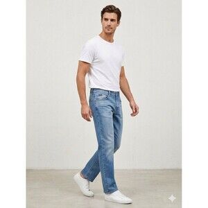 HUGO BOSS Scout1 Men Blue Jeans 33x32 (Measured 30x29) Button Fly Designer Denim